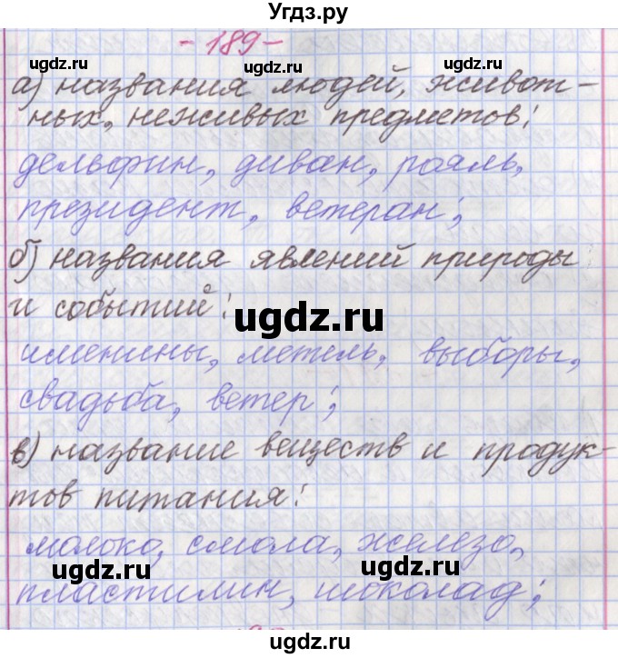 ГДЗ (Решебник №1 к учебнику 2015) по русскому языку 6 класс Л. A. Мурина / упражнение / 189