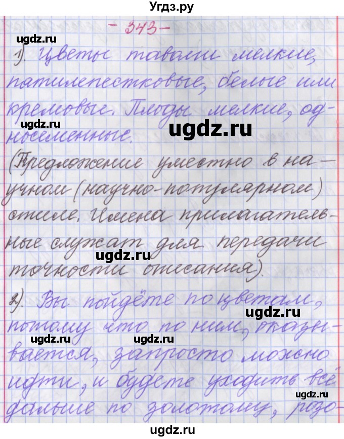 ГДЗ (Решебник №1 к учебнику 2015) по русскому языку 6 класс Л. А. Мурина / упражнение / 343