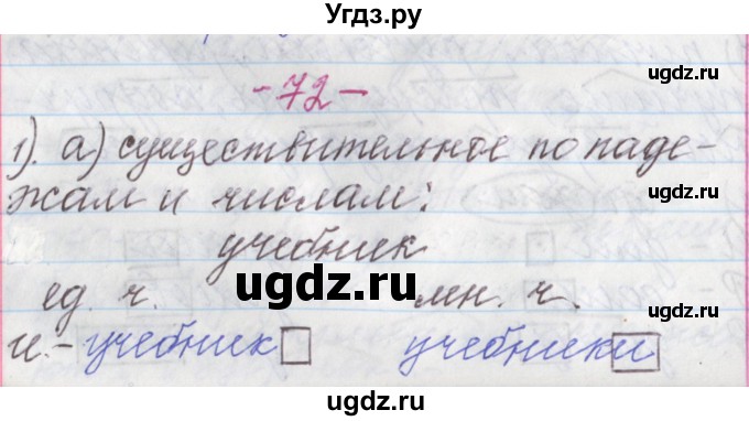 ГДЗ (Решебник №1 к учебнику 2015) по русскому языку 6 класс Л. A. Мурина / упражнение / 72