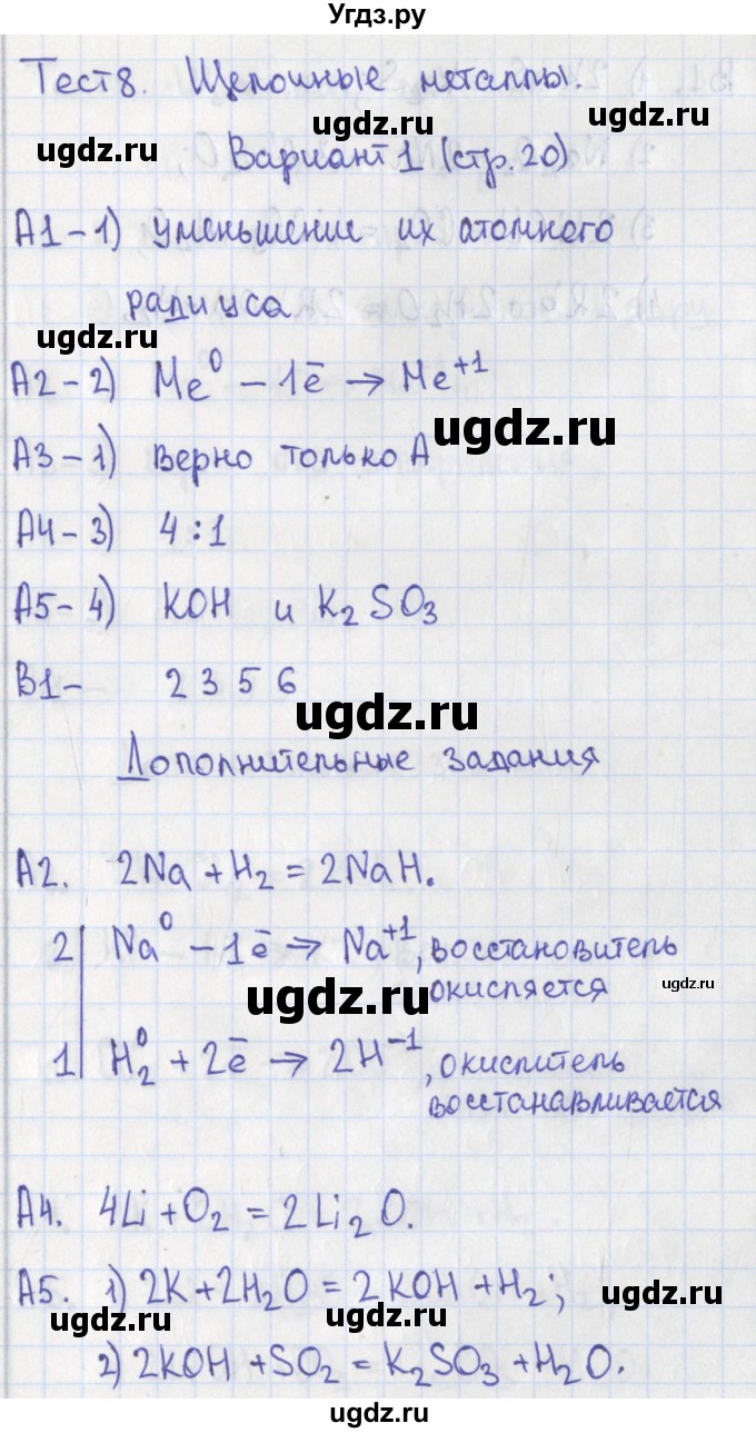 ГДЗ (Решебник) по химии 9 класс (контрольно-измерительные материалы) Стрельникова Е.Н. / тест 8. вариант-№ / 1