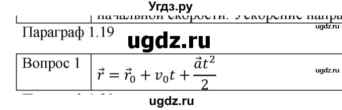 ГДЗ (Решебник) по физике 10 класс (механика) Мякишев Г.Я. / глава 1 / вопросы. параграф / 19
