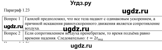 ГДЗ (Решебник) по физике 10 класс (механика) Мякишев Г.Я. / глава 1 / вопросы. параграф / 23