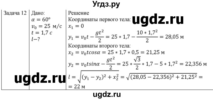ГДЗ (Решебник) по физике 10 класс (механика) Мякишев Г.Я. / глава 1 / упражнение 4 / 12