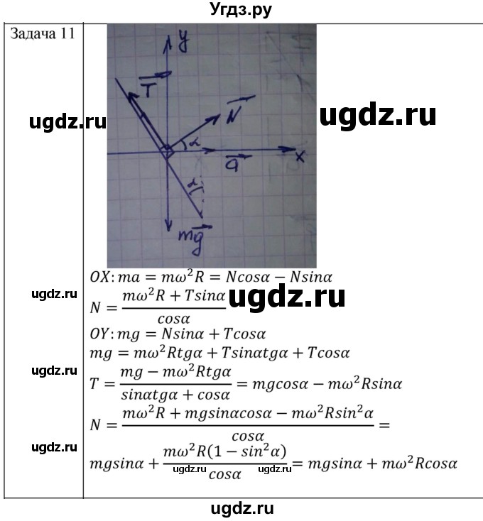 ГДЗ (Решебник) по физике 10 класс (механика) Мякишев Г.Я. / глава 2 / упражнение 7 / 11