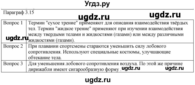 ГДЗ (Решебник) по физике 10 класс (механика) Мякишев Г.Я. / глава 3 / вопросы. параграф / 15