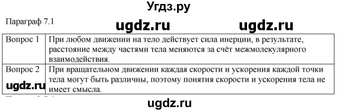 ГДЗ (Решебник) по физике 10 класс (механика) Мякишев Г.Я. / глава 7 / вопросы. параграф / 1