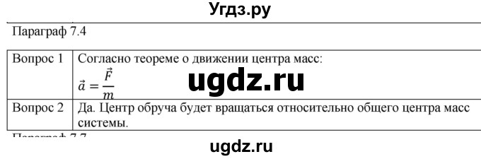 ГДЗ (Решебник) по физике 10 класс (механика) Мякишев Г.Я. / глава 7 / вопросы. параграф / 4