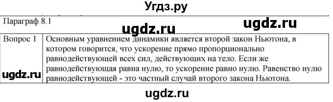 ГДЗ (Решебник) по физике 10 класс (механика) Мякишев Г.Я. / глава 8 / вопросы. параграф / 1