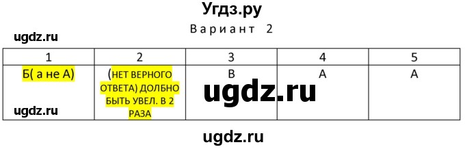 ГДЗ (Решебник) по физике 10 класс (дидактические материалы) Марон А.Е. / тесты для самоконтроля / ТС-13.. вариант номер / 2