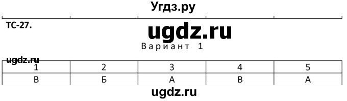 ГДЗ (Решебник) по физике 10 класс (дидактические материалы) Марон А.Е. / тесты для самоконтроля / ТС-27.. вариант номер / 1