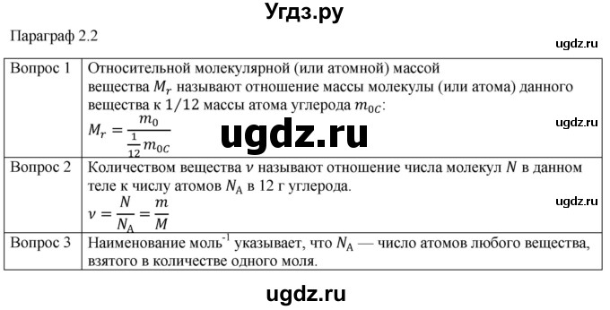 ГДЗ (Решебник) по физике 10 класс (молекулярная физика. термодинамика) Мякишев Г.Я. / глава 2 / вопросы. параграф / 2