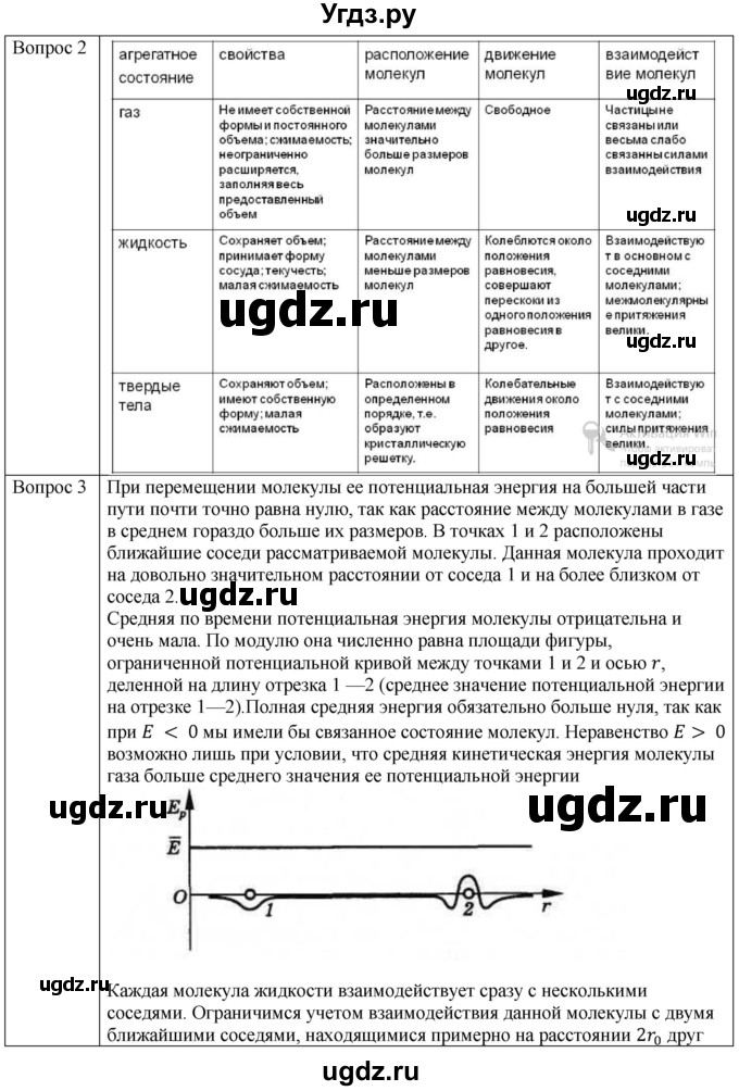ГДЗ (Решебник) по физике 10 класс (молекулярная физика. термодинамика) Мякишев Г.Я. / глава 2 / вопросы. параграф / 6(продолжение 2)