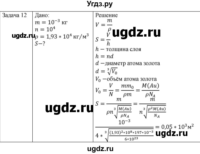 ГДЗ (Решебник) по физике 10 класс (молекулярная физика. термодинамика) Мякишев Г.Я. / глава 2 / упражнение 1 / 12