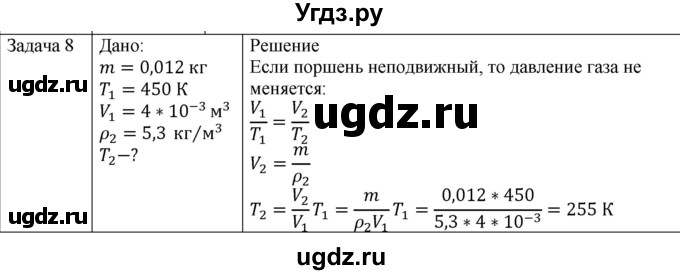 ГДЗ (Решебник) по физике 10 класс (молекулярная физика. термодинамика) Мякишев Г.Я. / глава 3 / упражнение 2 / 8