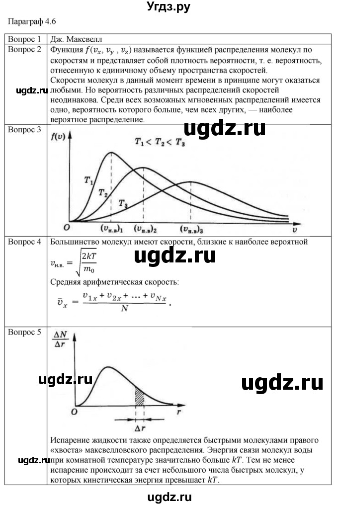 ГДЗ (Решебник) по физике 10 класс (молекулярная физика. термодинамика) Мякишев Г.Я. / глава 4 / вопросы. параграф / 6