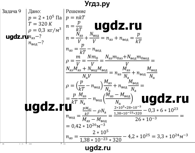 ГДЗ (Решебник) по физике 10 класс (молекулярная физика. термодинамика) Мякишев Г.Я. / глава 4 / упражнение 3 / 9