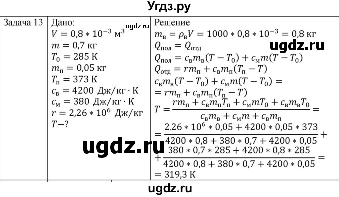 ГДЗ (Решебник) по физике 10 класс (молекулярная физика. термодинамика) Мякишев Г.Я. / глава 6 / упражнение 5 / 13