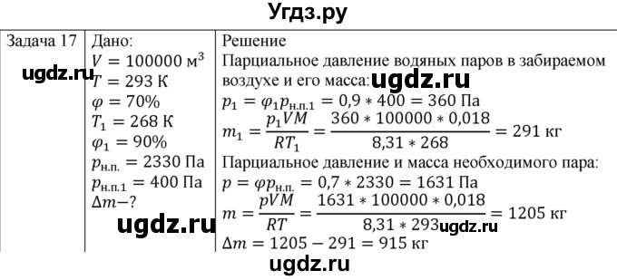 ГДЗ (Решебник) по физике 10 класс (молекулярная физика. термодинамика) Мякишев Г.Я. / глава 6 / упражнение 5 / 17