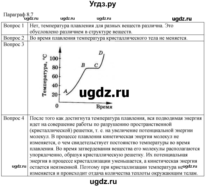 ГДЗ (Решебник) по физике 10 класс (молекулярная физика. термодинамика) Мякишев Г.Я. / глава 8 / вопросы. параграф / 7