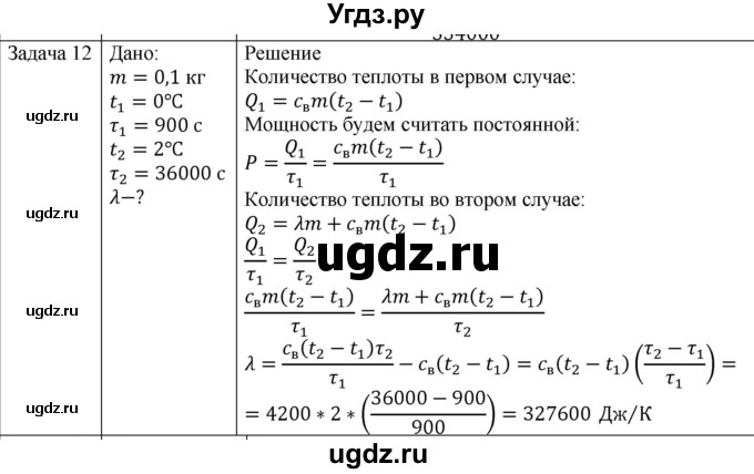 ГДЗ (Решебник) по физике 10 класс (молекулярная физика. термодинамика) Мякишев Г.Я. / глава 8 / упражнение 7 / 12