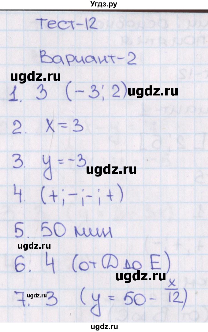 ГДЗ (Решебник) по алгебре 8 класс (тематические тесты ОГЭ) Кузнецова Л.В. / тест 12. вариант номер / 2
