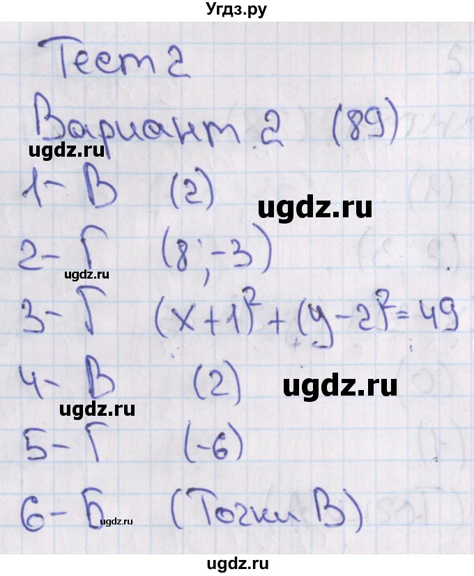 ГДЗ (Решебник) по алгебре 7 класс (тесты) Мордкович А.Г. / 9 класс / тест 2. вариант / 2