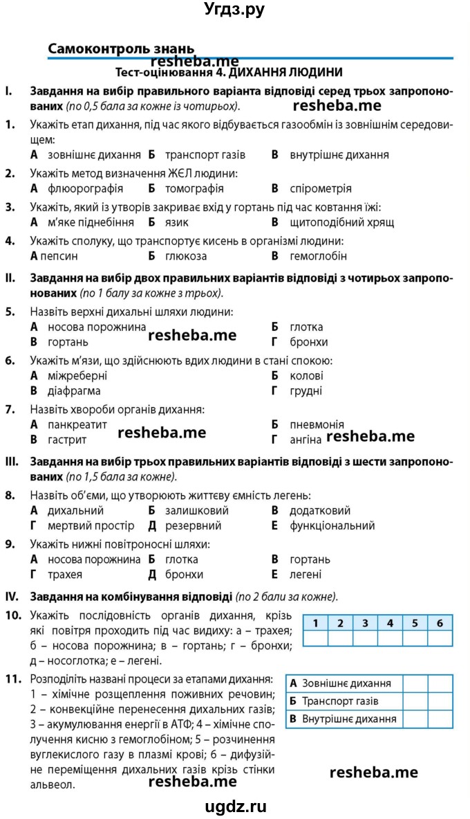 ГДЗ (Учебник) по биологии 8 класс Соболь В.И. / тест. страница номер / 77