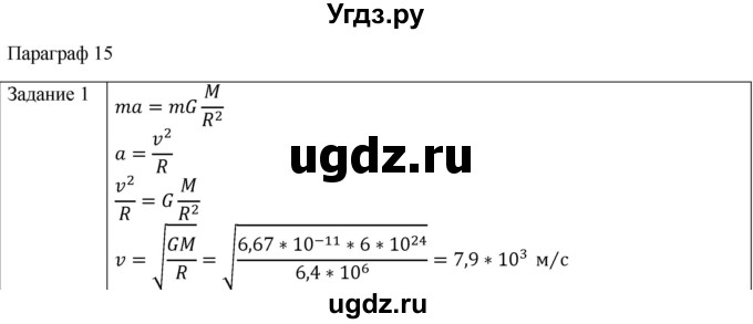 ГДЗ (Решебник) по физике 10 класс Генденштейн Л.Э. / вопросы и задания для самопроверки / параграф 15 / 1