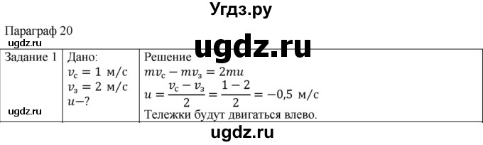 ГДЗ (Решебник) по физике 10 класс Генденштейн Л.Э. / вопросы и задания для самопроверки / параграф 20 / 1