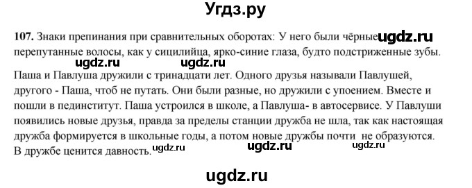ГДЗ (Решебник 2024) по русскому языку 8 класс (рабочая тетрадь) Ефремова Е.А. / упражнение / 107