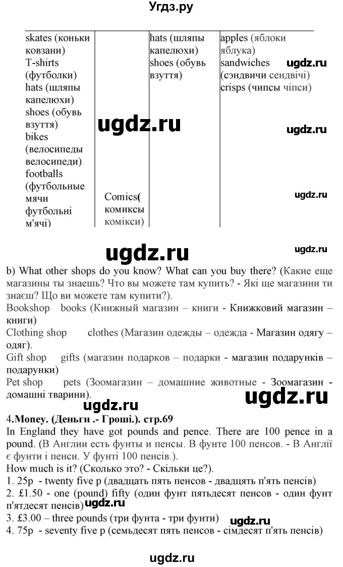 ГДЗ (Решебник) по английскому языку 5 класс (Joy of English (1-й год обучения)) Пахомова Т.Г. / страница номер / 69(продолжение 2)