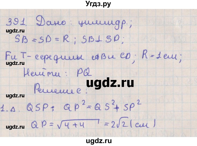 ГДЗ (Решебник №1) по геометрии 11 класс В.В. Шлыков / задача номер / 391