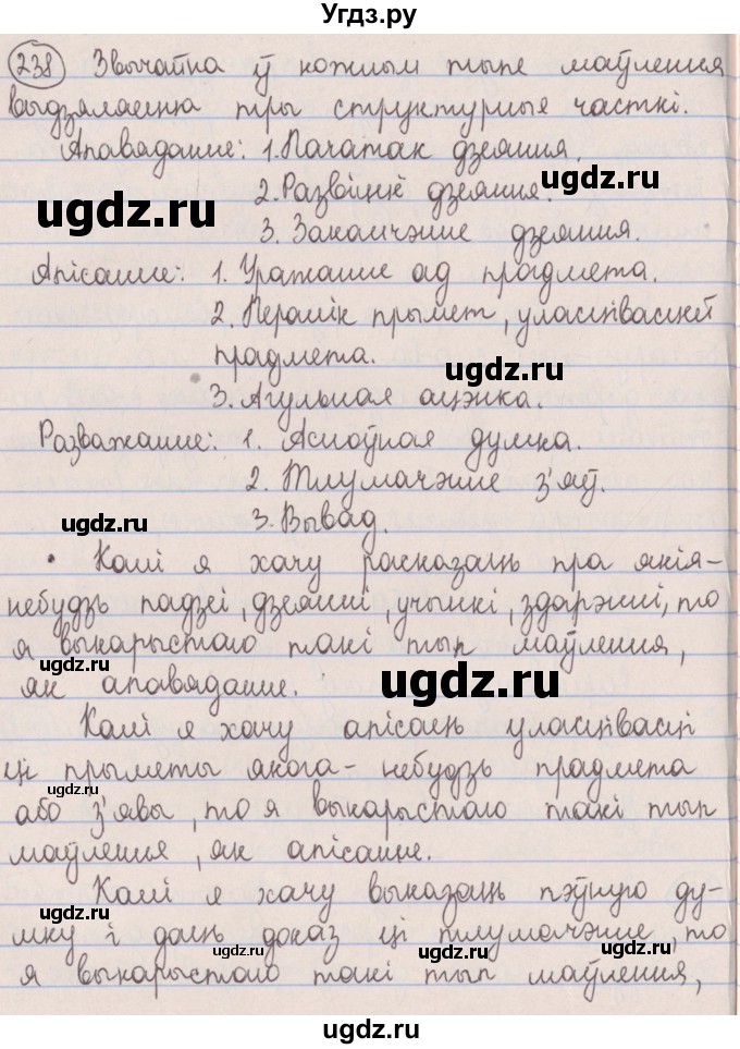 ГДЗ (Решебник №1) по белорусскому языку 5 класс Красней В. П. / часть 1 / упражнение номер / 238
