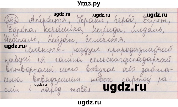 ГДЗ (Решебник №1) по белорусскому языку 5 класс Красней В. П. / часть 1 / упражнение номер / 262