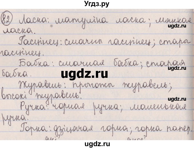 ГДЗ (Решебник №1) по белорусскому языку 5 класс Красней В. П. / часть 1 / упражнение номер / 82