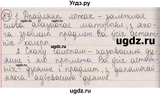 ГДЗ (Решебник №1) по белорусскому языку 5 класс Красней В. П. / часть 1 / упражнение номер / 87