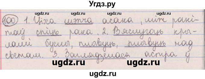 ГДЗ (Решебник №1) по белорусскому языку 5 класс Красней В. П. / часть 2 / упражнение номер / 100