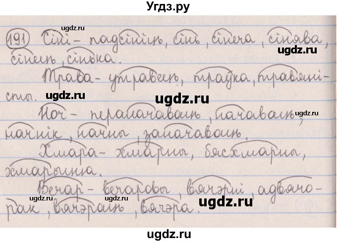 ГДЗ (Решебник №1) по белорусскому языку 5 класс Красней В. П. / часть 2 / упражнение номер / 191