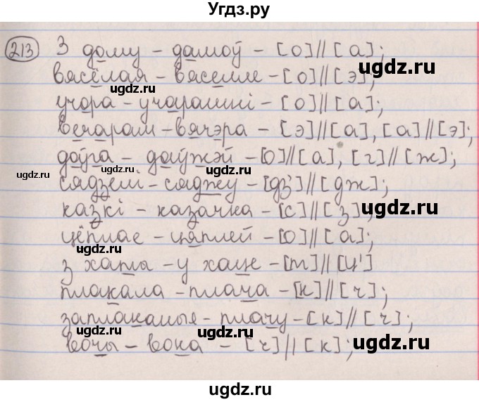 ГДЗ (Решебник №1) по белорусскому языку 5 класс Красней В. П. / часть 2 / упражнение номер / 213