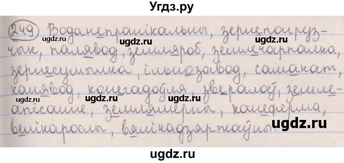 ГДЗ (Решебник №1) по белорусскому языку 5 класс Красней В. П. / часть 2 / упражнение номер / 249