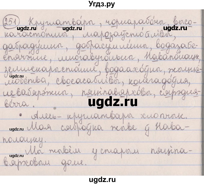 ГДЗ (Решебник №1) по белорусскому языку 5 класс Красней В. П. / часть 2 / упражнение номер / 251
