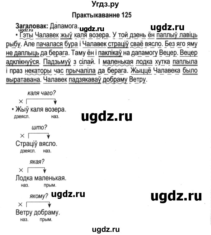 ГДЗ (Решебник №2) по белорусскому языку 5 класс Красней В. П. / часть 1 / упражнение номер / 125