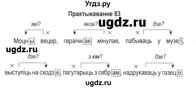 ГДЗ (Решебник №2) по белорусскому языку 5 класс Красней В. П. / часть 1 / упражнение номер / 83