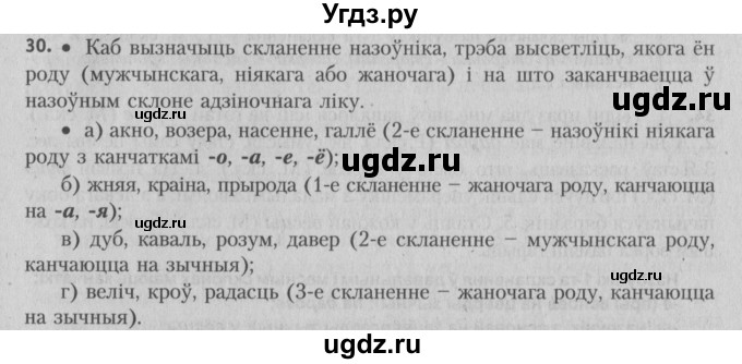 ГДЗ (Решебник №3) по белорусскому языку 5 класс Красней В. П. / часть 1 / упражнение номер / 30
