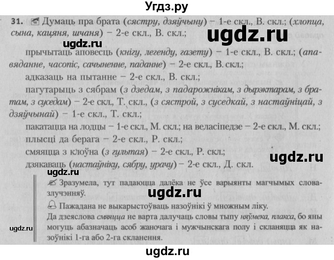 ГДЗ (Решебник №3) по белорусскому языку 5 класс Красней В. П. / часть 1 / упражнение номер / 31