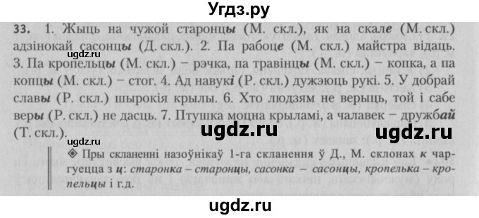 ГДЗ (Решебник №3) по белорусскому языку 5 класс Красней В. П. / часть 1 / упражнение номер / 33