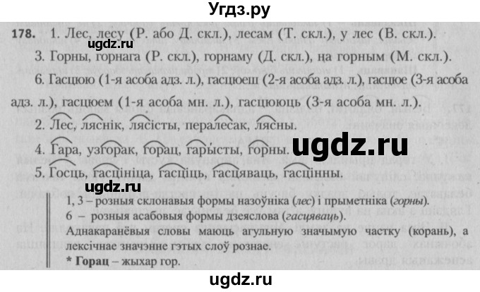 ГДЗ (Решебник №3) по белорусскому языку 5 класс Красней В. П. / часть 2 / упражнение номер / 178