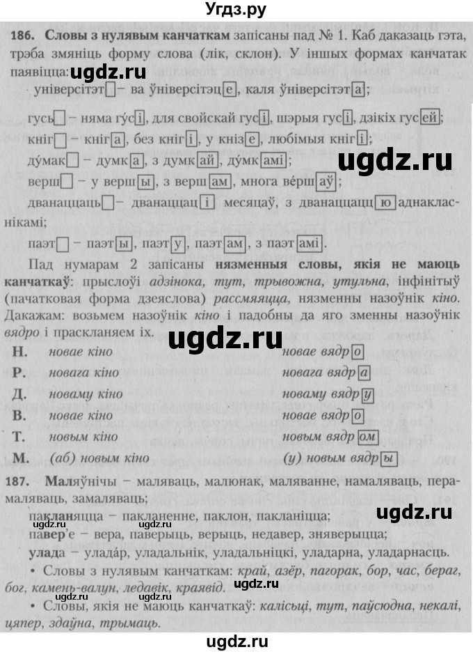 ГДЗ (Решебник №3) по белорусскому языку 5 класс Красней В. П. / часть 2 / упражнение номер / 186