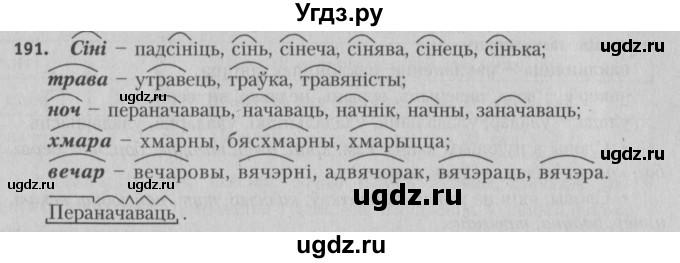 ГДЗ (Решебник №3) по белорусскому языку 5 класс Красней В. П. / часть 2 / упражнение номер / 191