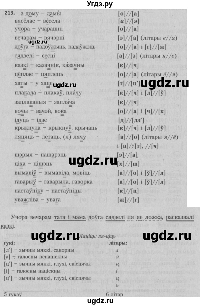 ГДЗ (Решебник №3) по белорусскому языку 5 класс Красней В. П. / часть 2 / упражнение номер / 213